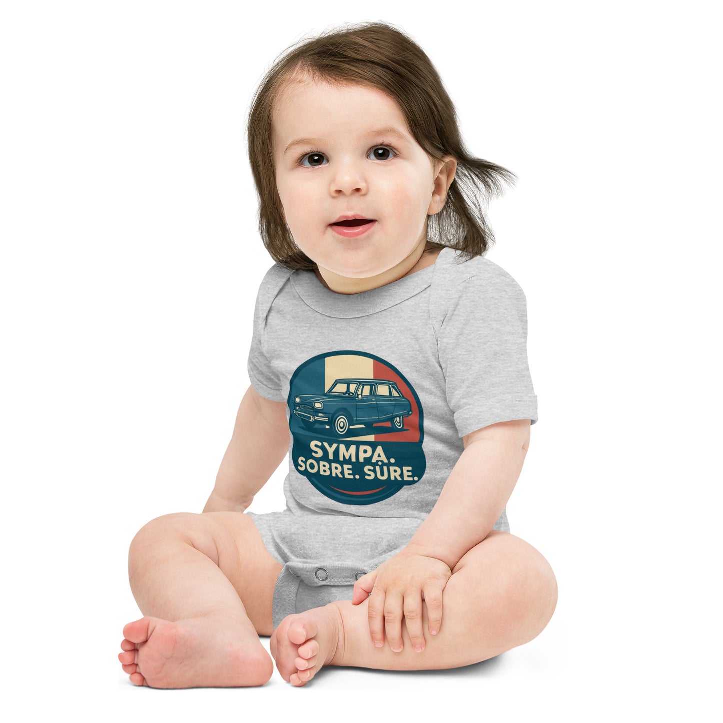 👶 Sympa. Sobre. Sûre. – Babyrompertje met Citroën Ami 8 print