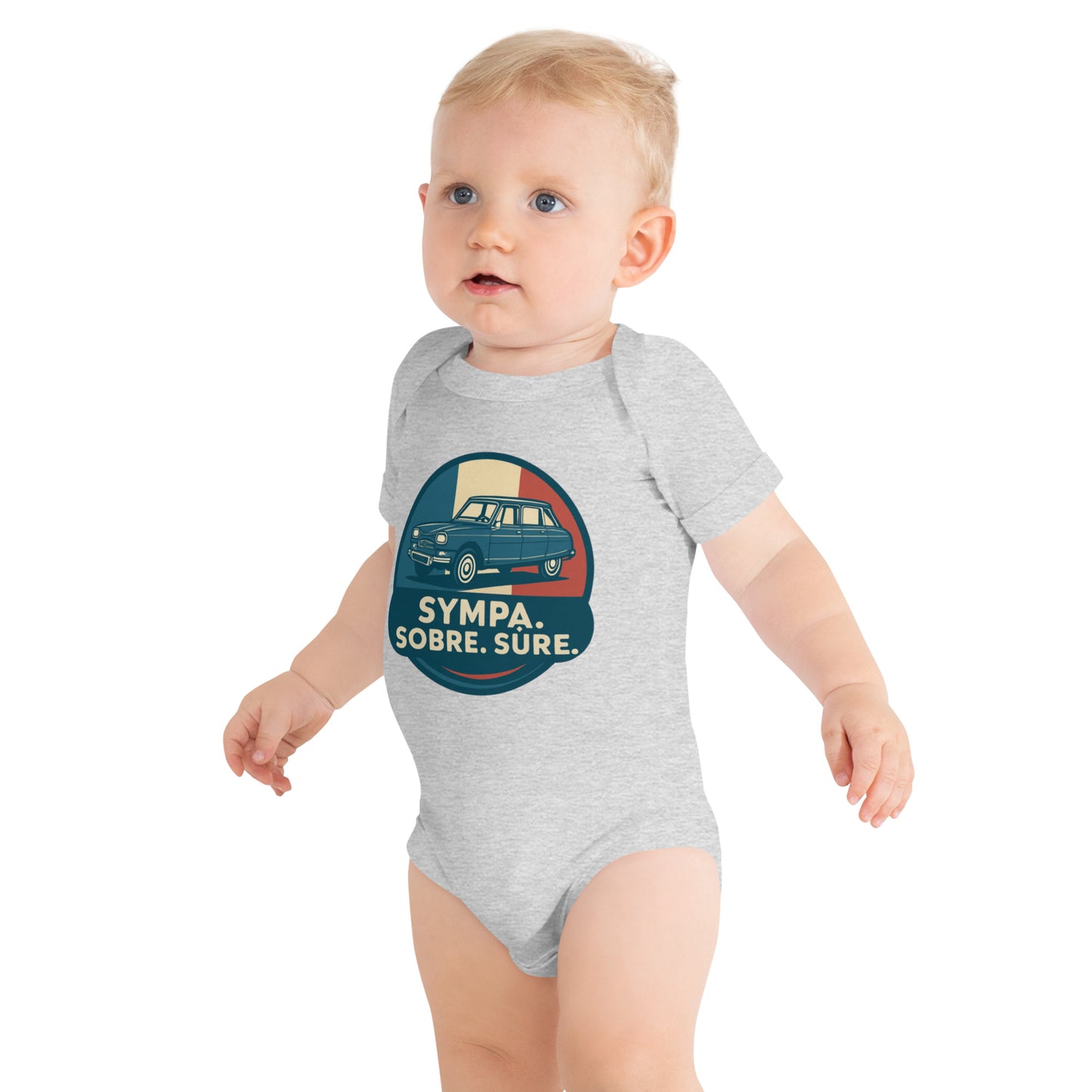 👶 Sympa. Sobre. Sûre. – Babyrompertje met Citroën Ami 8 print