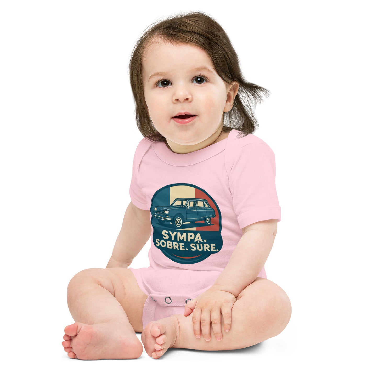 👶 Sympa. Sobre. Sûre. – Babyrompertje met Citroën Ami 8 print