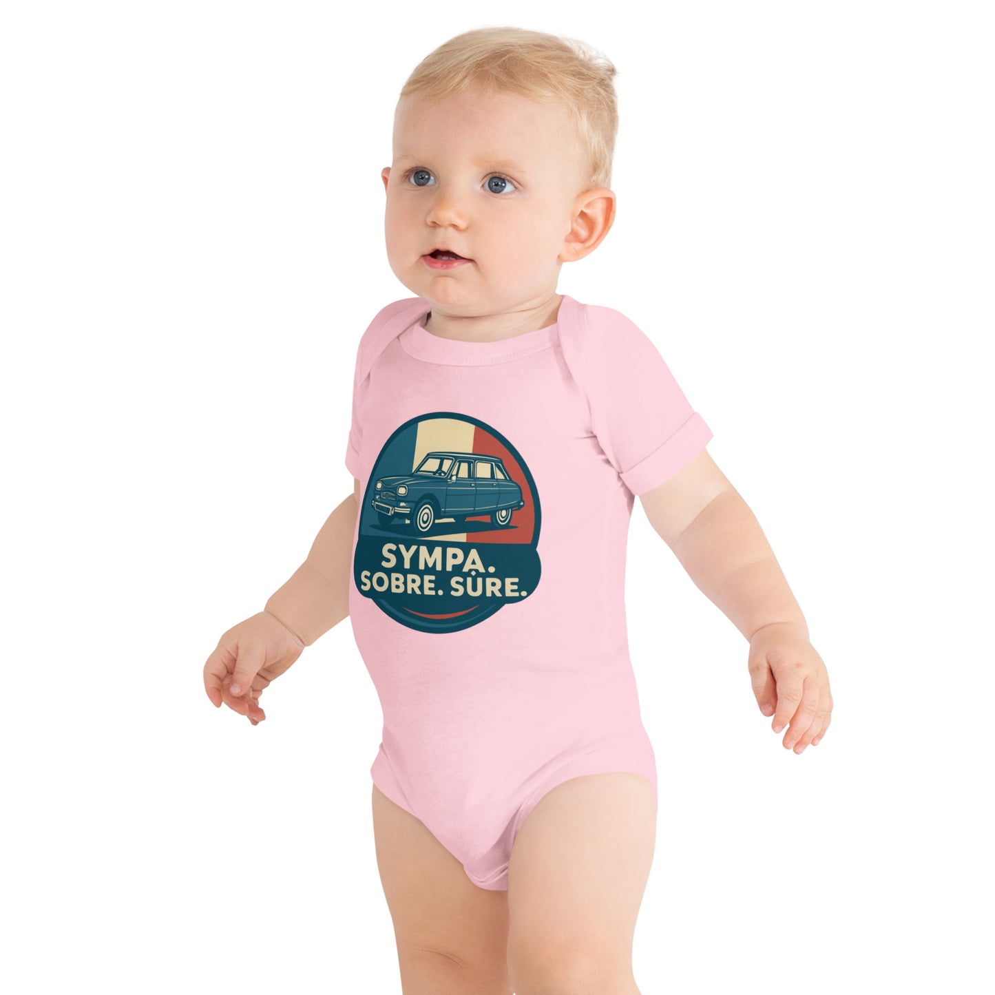 👶 Sympa. Sobre. Sûre. – Babyrompertje met Citroën Ami 8 print