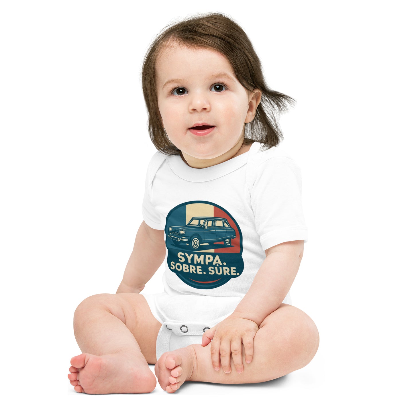 👶 Sympa. Sobre. Sûre. – Babyrompertje met Citroën Ami 8 print