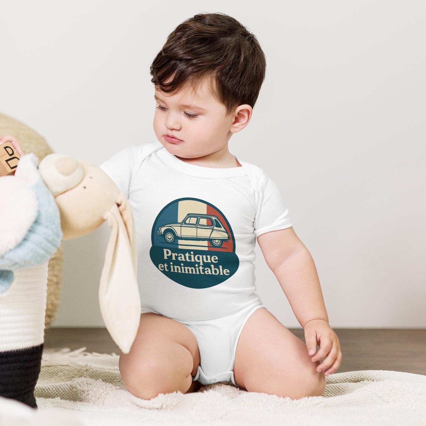 🚘 Baby Rompertje “Pratique et Inimitable” – Citroën Dyane voor de Allerkleinsten!
