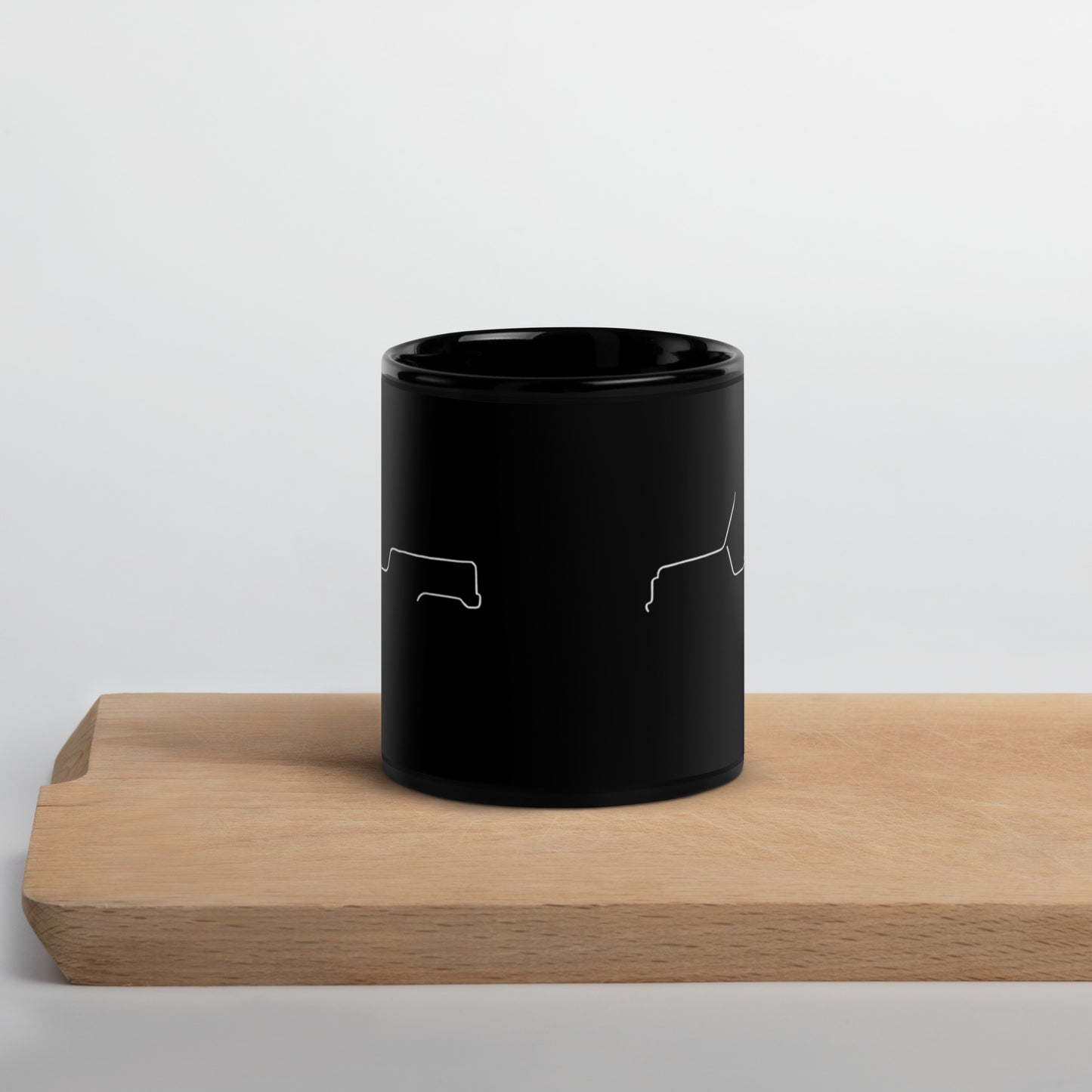 Mug en céramique noire – Collection Silhouette « Citroën Méhari Line Art »