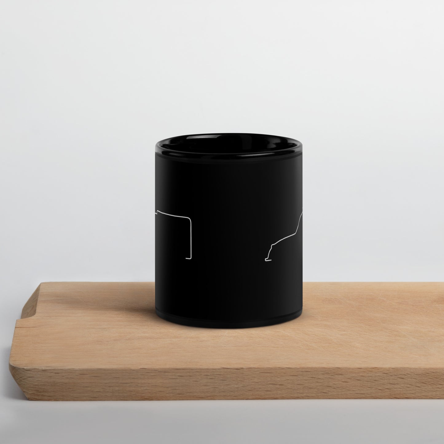 Zwarte Keramische Mok – Silhouette Collectie “Citroën Fourgonnette Lijnkunst”