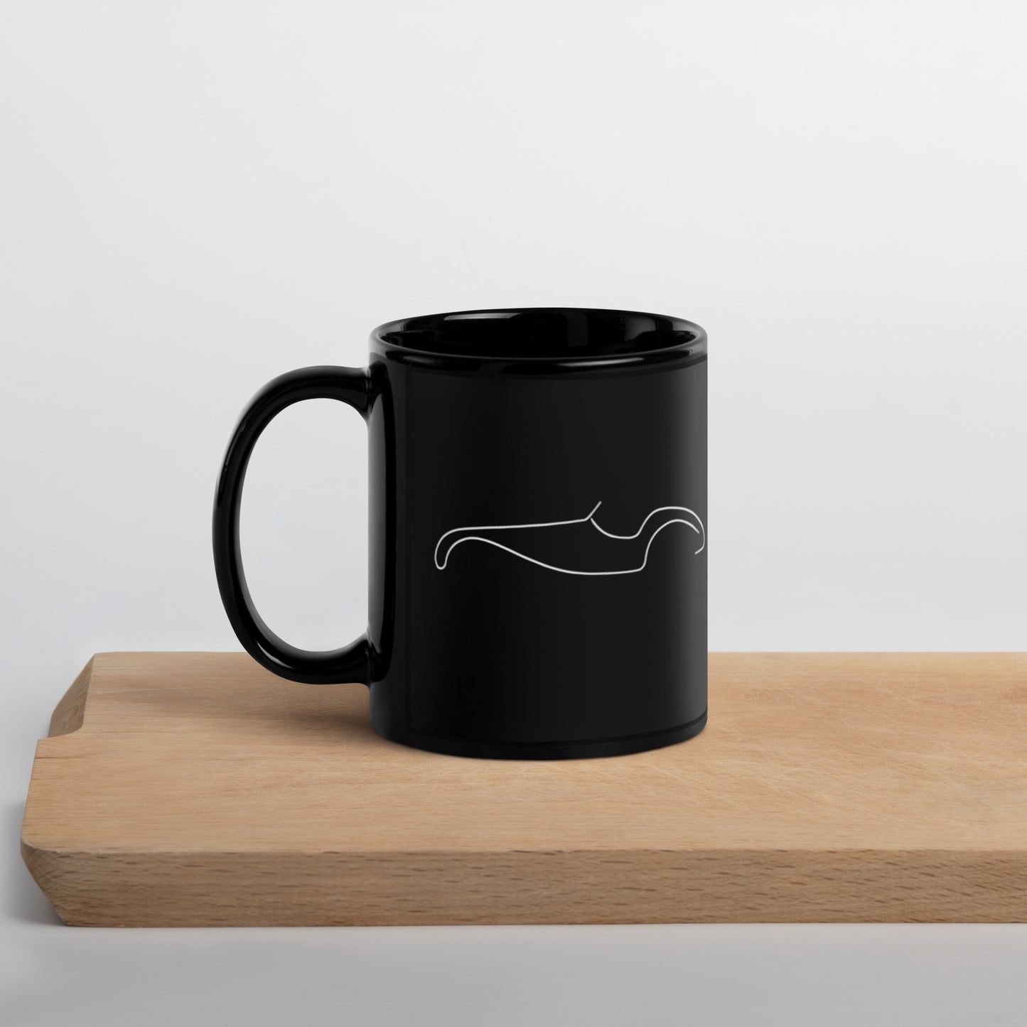 Zwarte Keramische Mok – Silhouette Collectie “Burton Sportscar Lijnkunst”