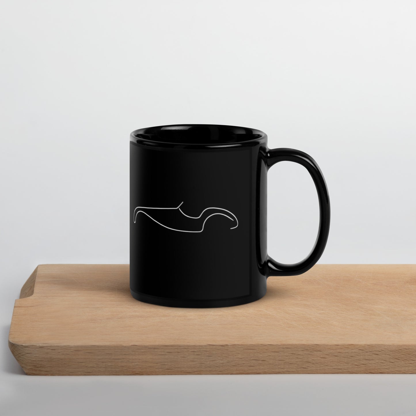 Zwarte Keramische Mok – Silhouette Collectie “Burton Sportscar Lijnkunst”
