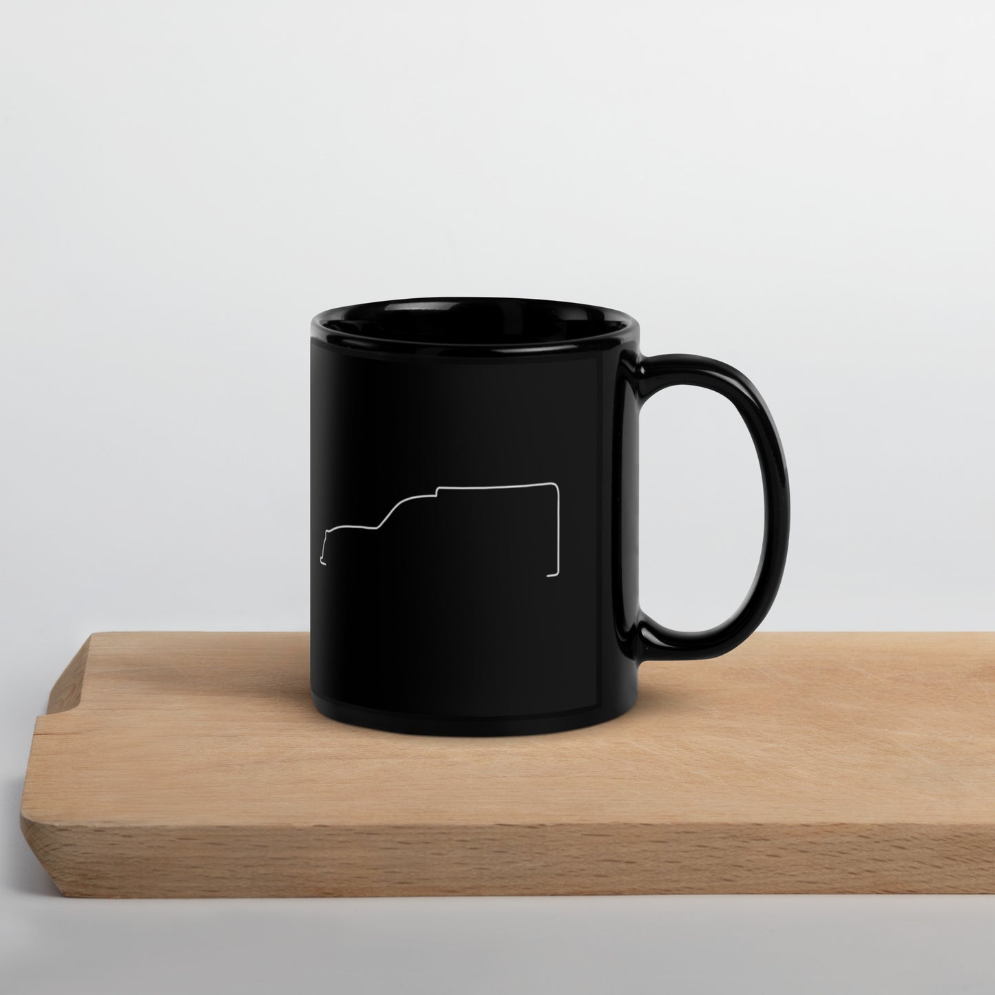 Zwarte Keramische Mok – Silhouette Collectie “Citroën Fourgonnette Lijnkunst”