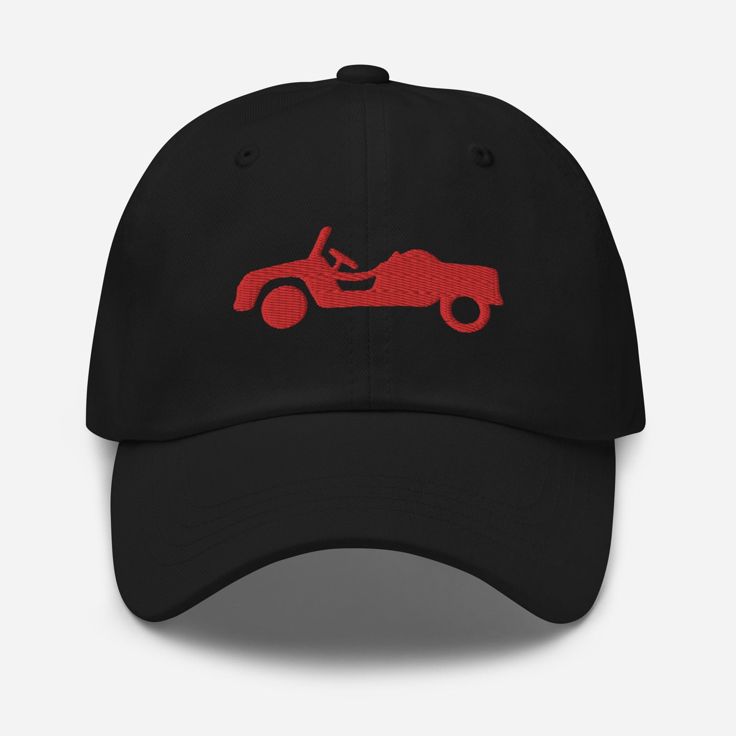 Casquette Puff 3D brodée rouge devant et dos Citroën Méhari HOPI - Noir, Rouge et Blanc