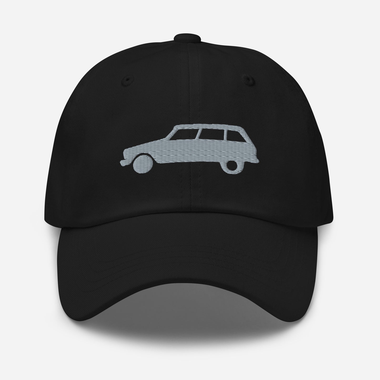 Casquette brodée 3D Puff Grise (devant et derrière) Citroën Ami8 - Noir, Rouge, D.Gray ou Blanc