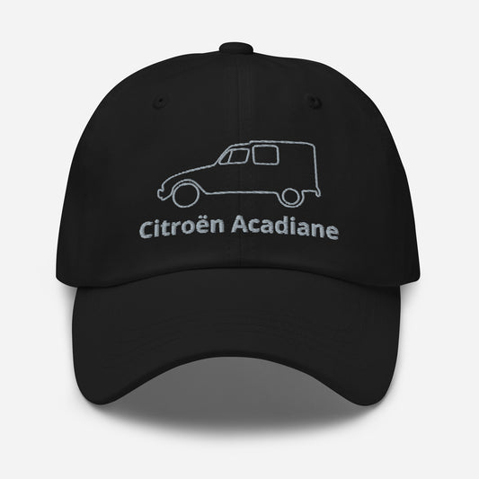 Embroidered Citroen Acadiane cap line drawing - Black, Navy, Red, Gray, L.Blue or White