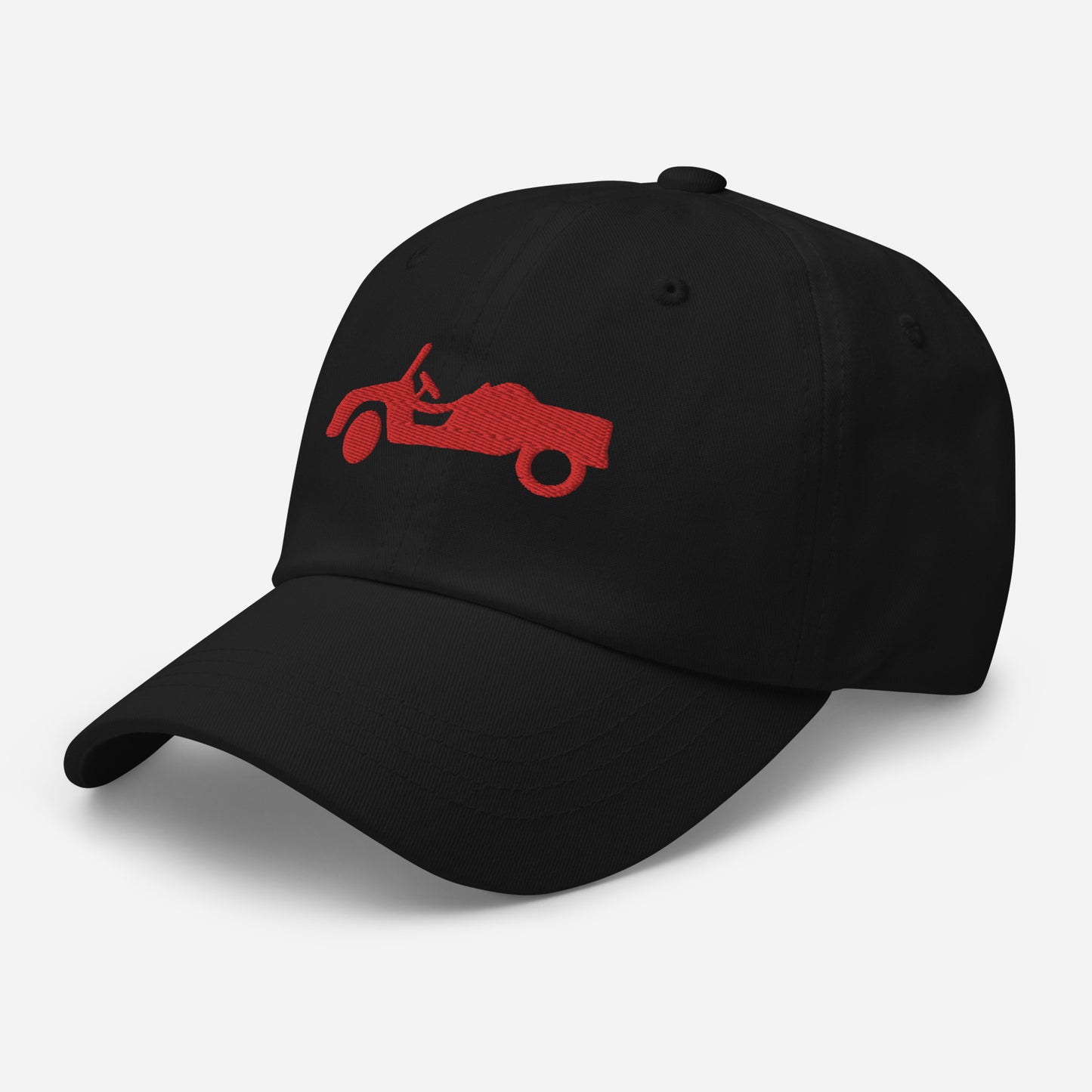 Casquette Puff 3D brodée rouge devant et dos Citroën Méhari HOPI - Noir, Rouge et Blanc