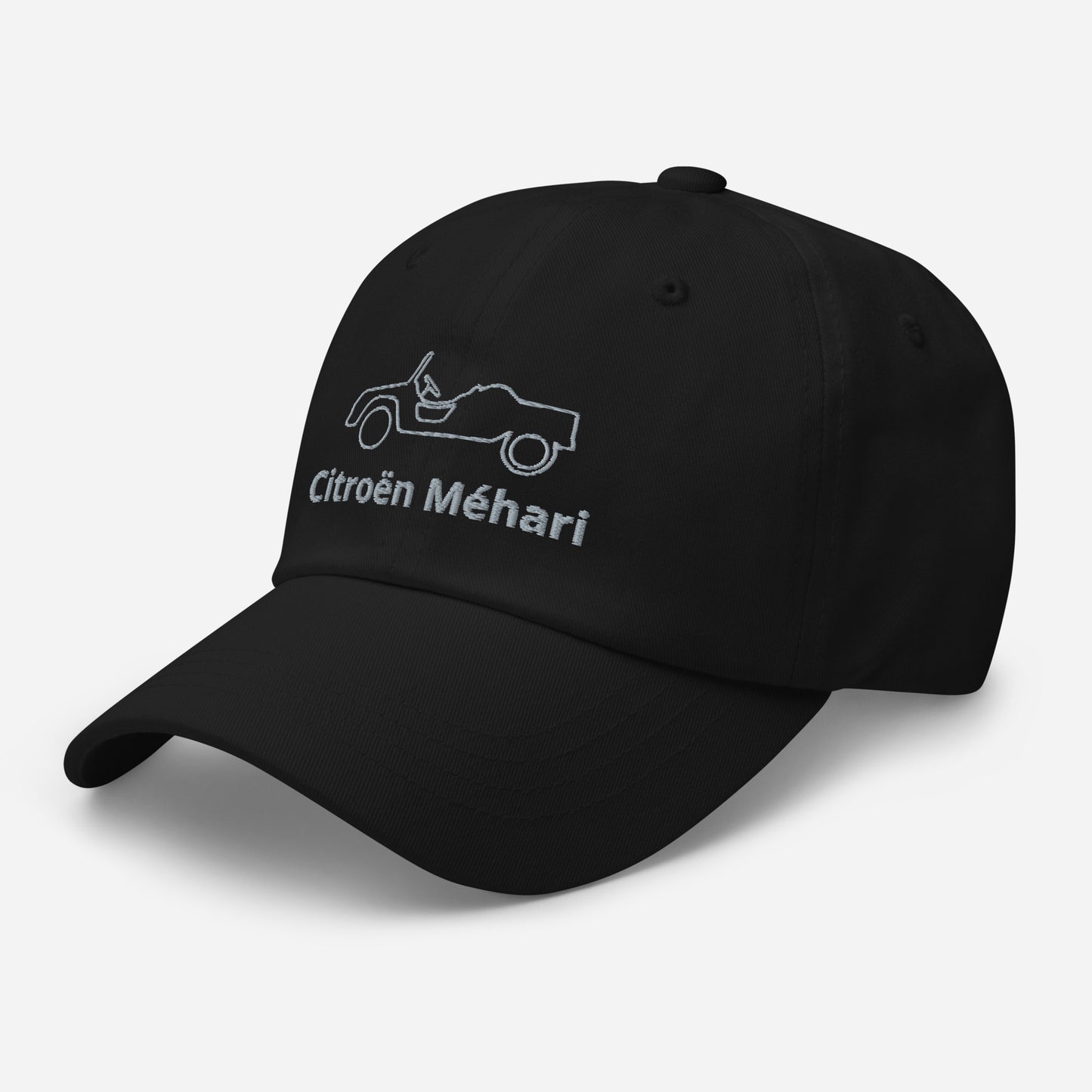 Dessin au trait casquette Citroën Méhari brodé - Noir, Marine, Rouge, Gris, L.Bleu ou Blanc