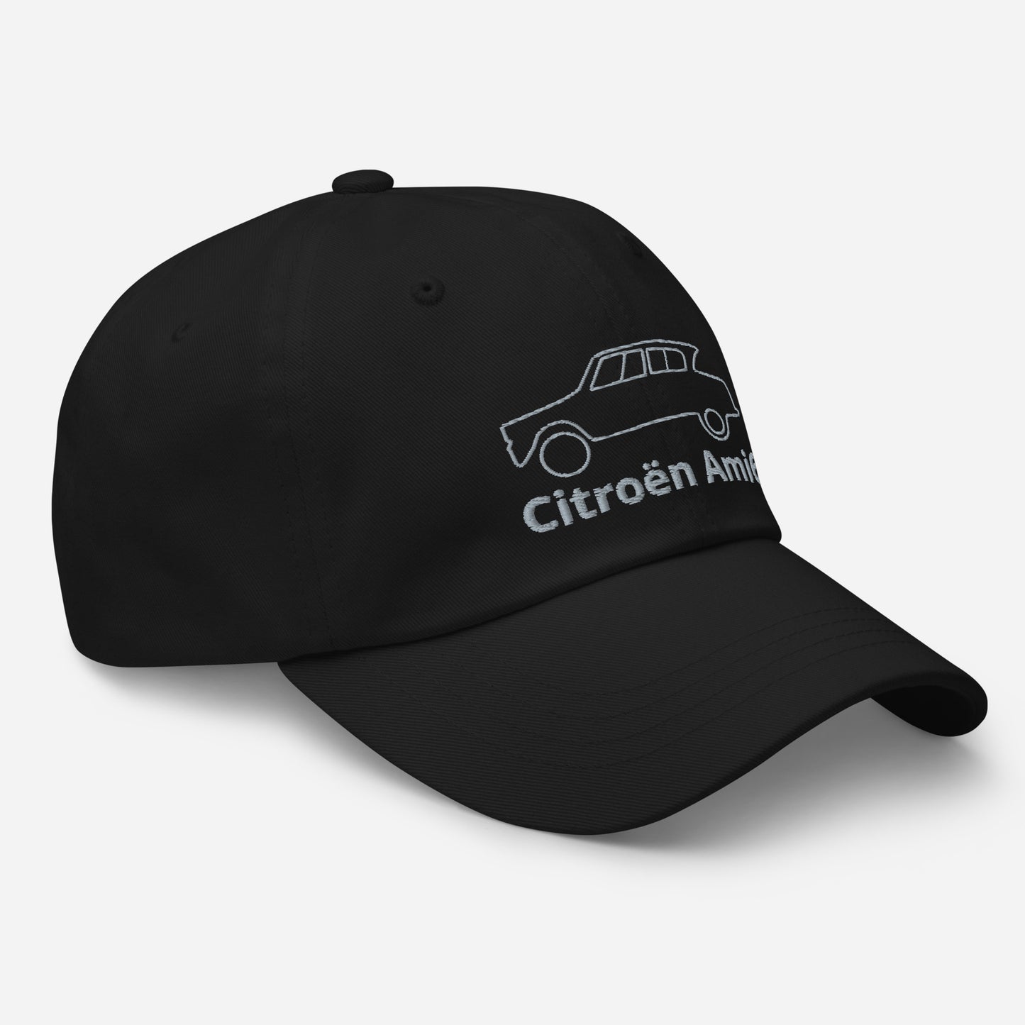 Embroidered Citroën Ami6 cap line drawing - Black, Navy, Red, Gray, L.Blue or White