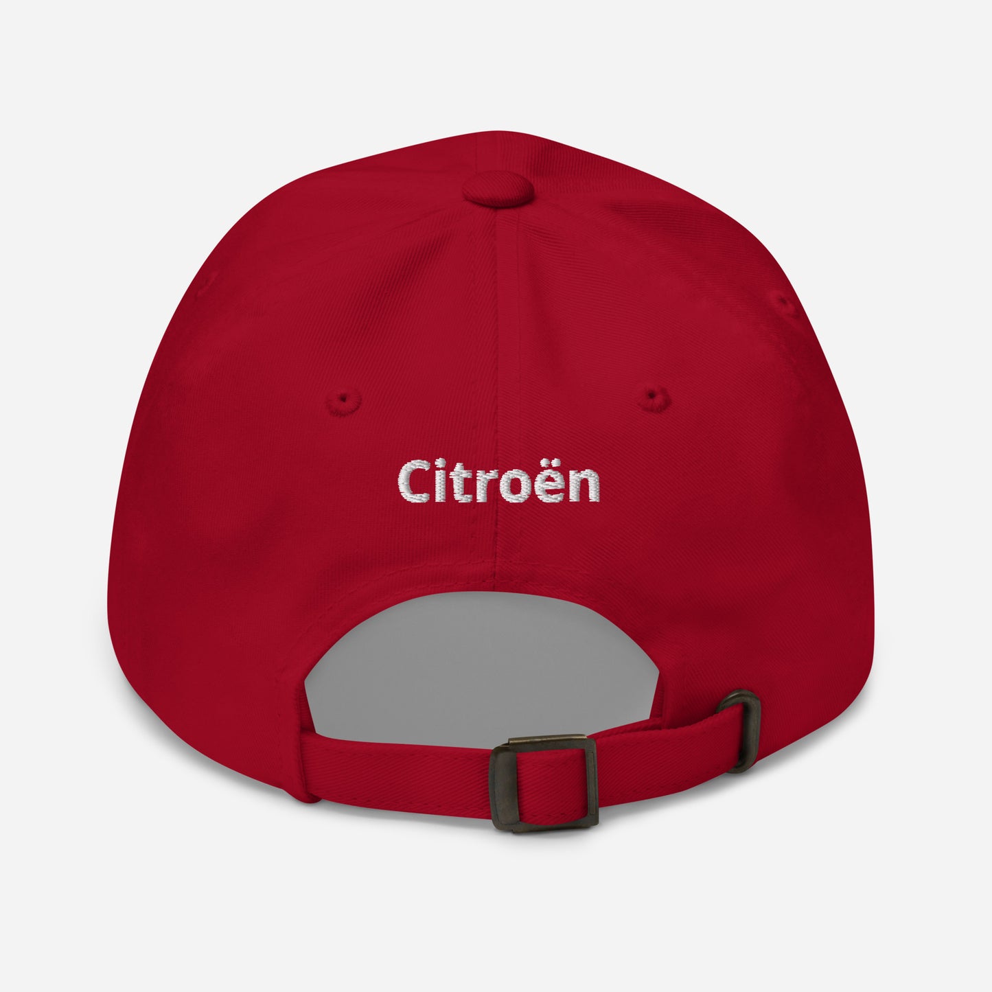 White 3D Puff embroidered cap (front and back) Citroën Ami8 - Black, Navy, Red, Beige, L.Blue or White