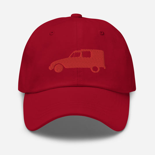 Red 3D Puff embroidered cap (front and back) Citroën Acadiane - Red or White