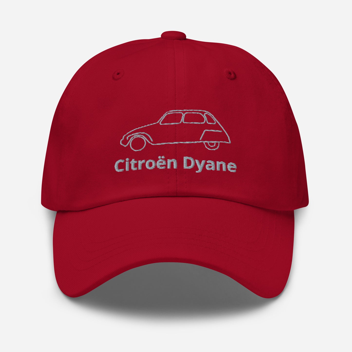 Dessin au trait casquette Citroën Dyane brodé - Noir, Marine, Rouge, Gris, L.Bleu ou Blanc