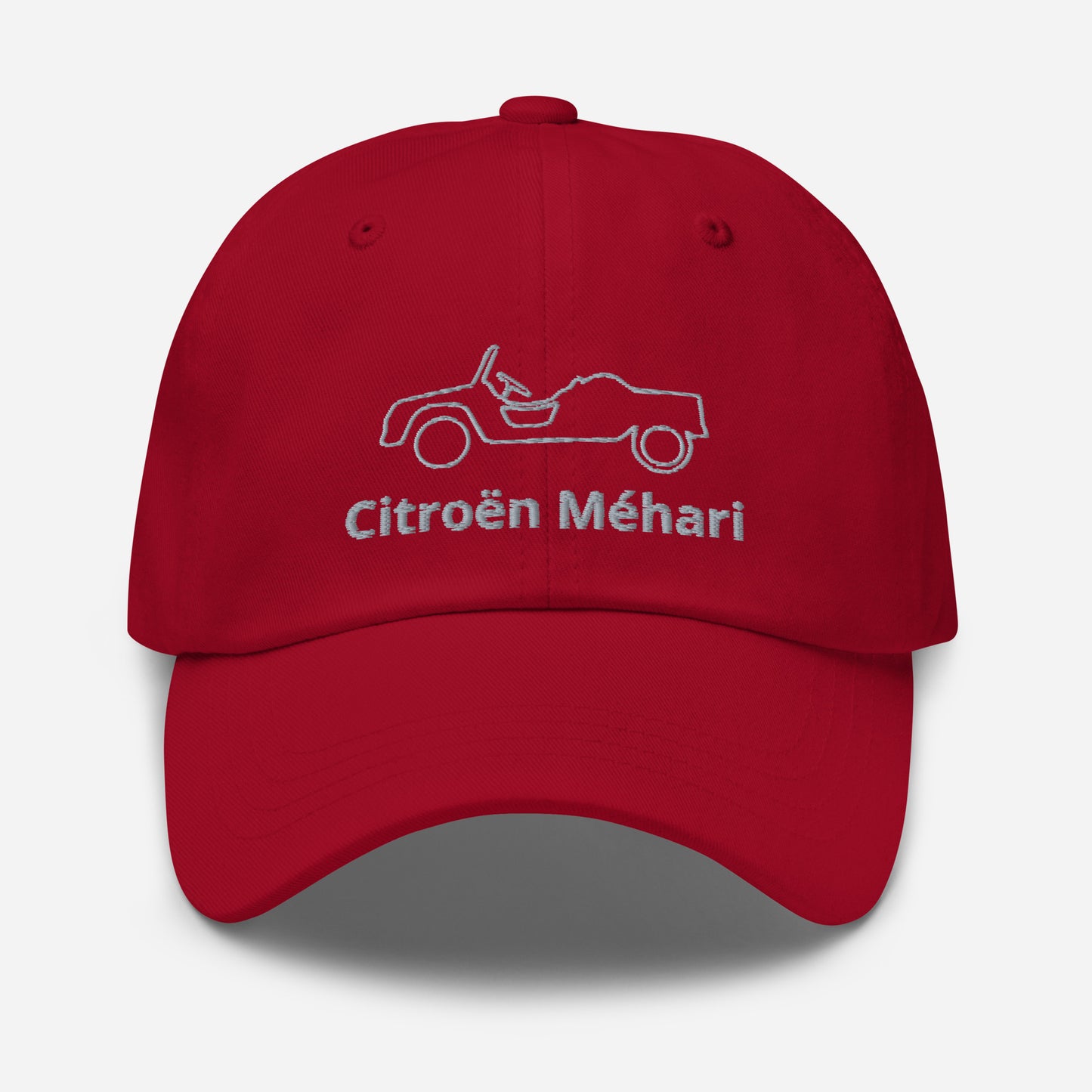 Geborduurde Citroën Méhari pet lijntekening - Zwart, Navy, Rood, Grijs, L.Blauw of Wit