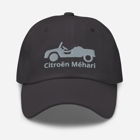 Casquette Citroën Méhari brodée - Noir, Marine, Rouge, Gris, Bleu L. ou Blanc
