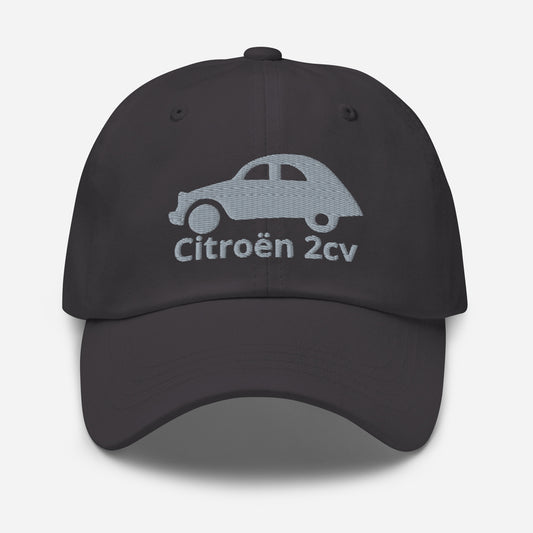 Casquette Citroën 2cv brodée - Noir, Marine, Rouge, Gris, Bleu L. ou Blanc