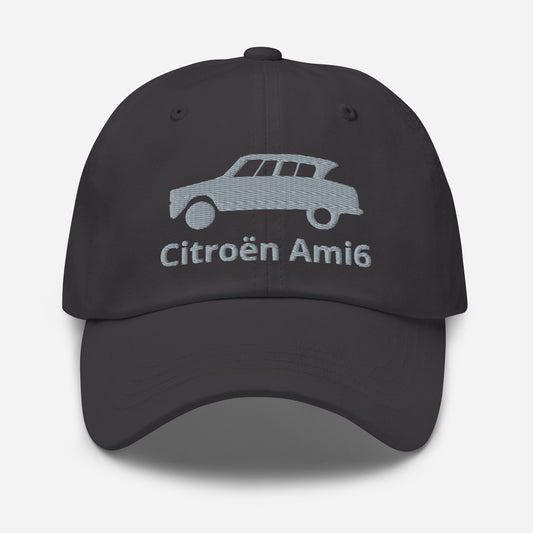 Casquette Citroën Ami6 brodée - Noir, Marine, Rouge, Gris, Bleu L. ou Blanc