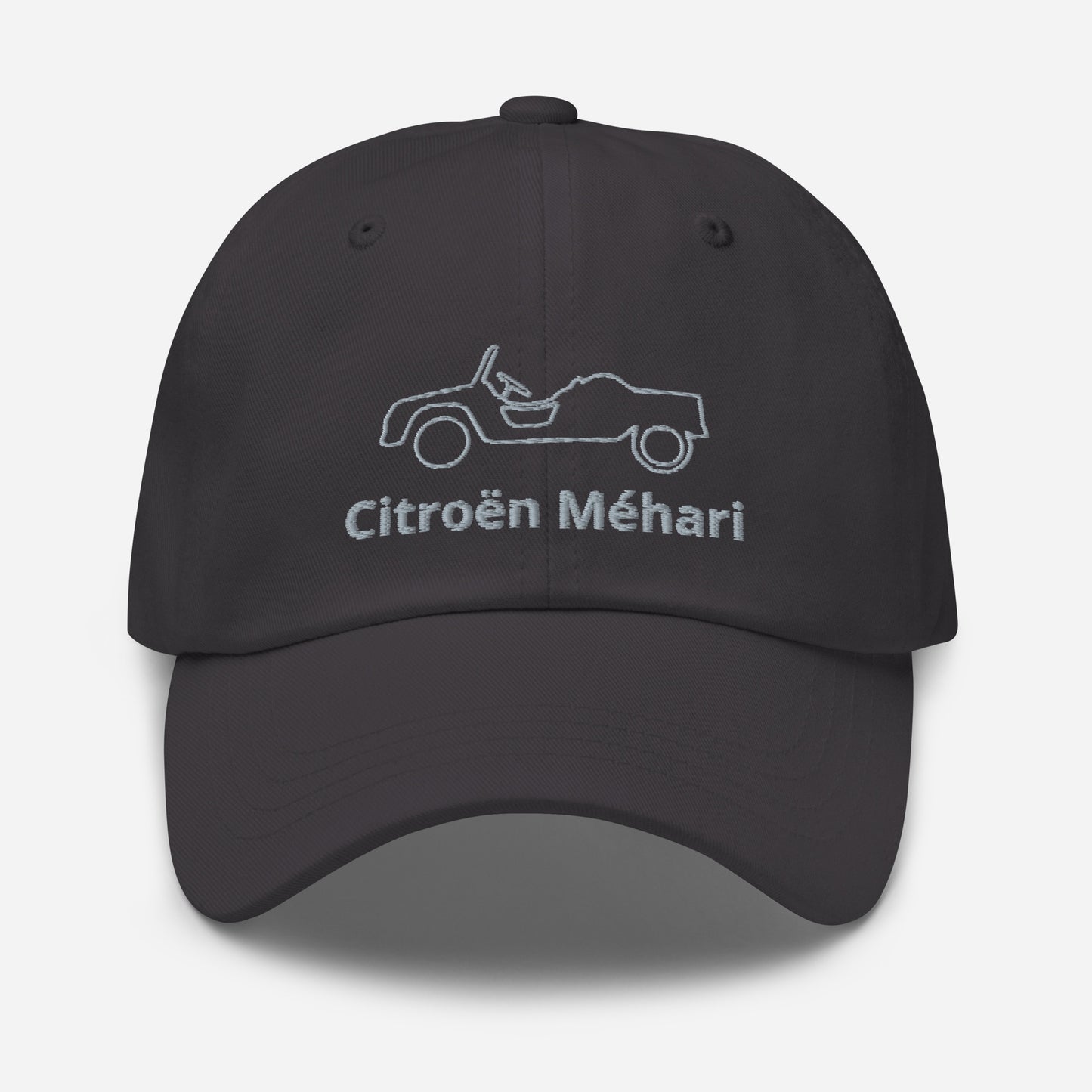 Dessin au trait casquette Citroën Méhari brodé - Noir, Marine, Rouge, Gris, L.Bleu ou Blanc