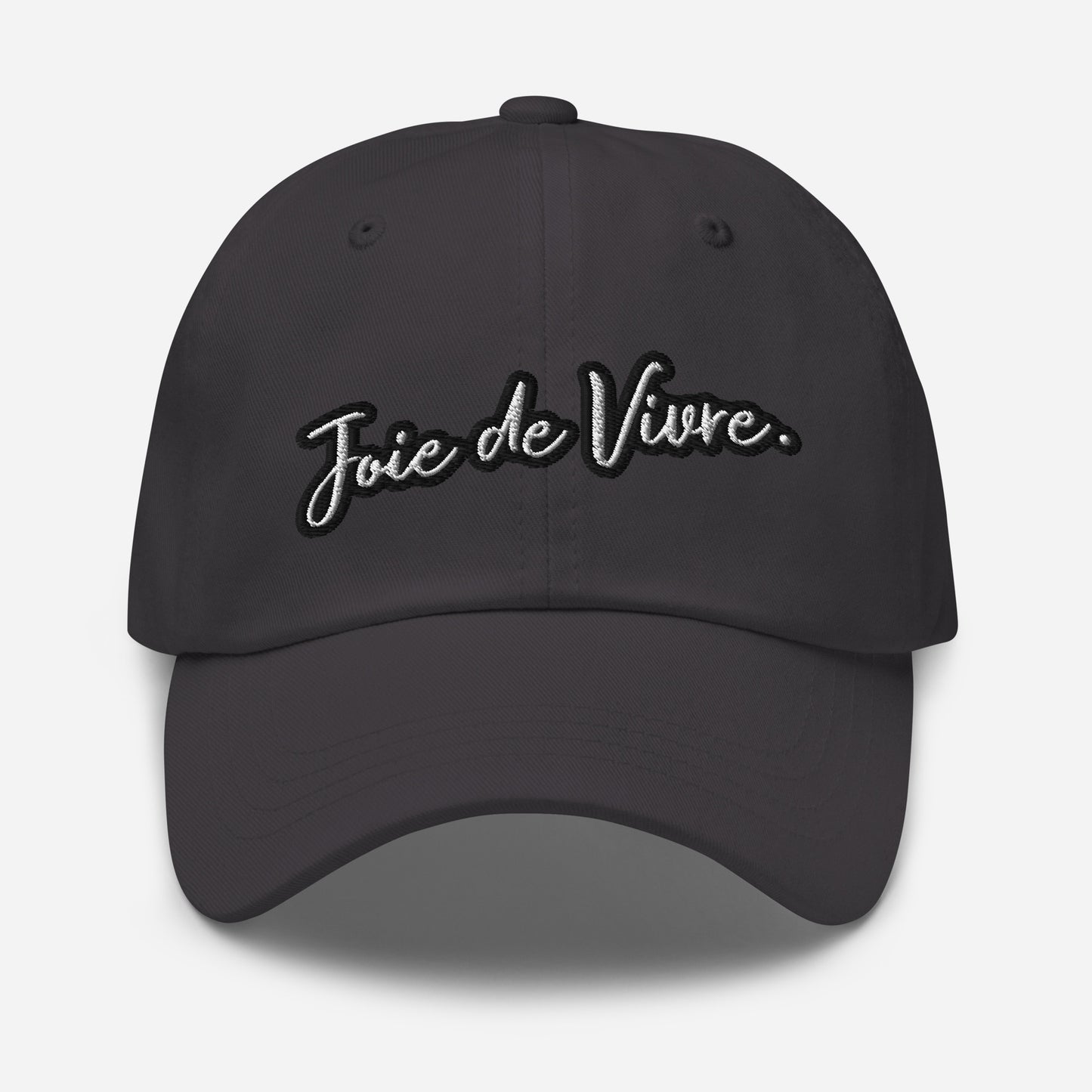 Joie de Vivre Casquette brodée avec une ACADIANE brodée au DOS disponible en Noir, Marine, Rouge, Gris, Kaki ou Blanc