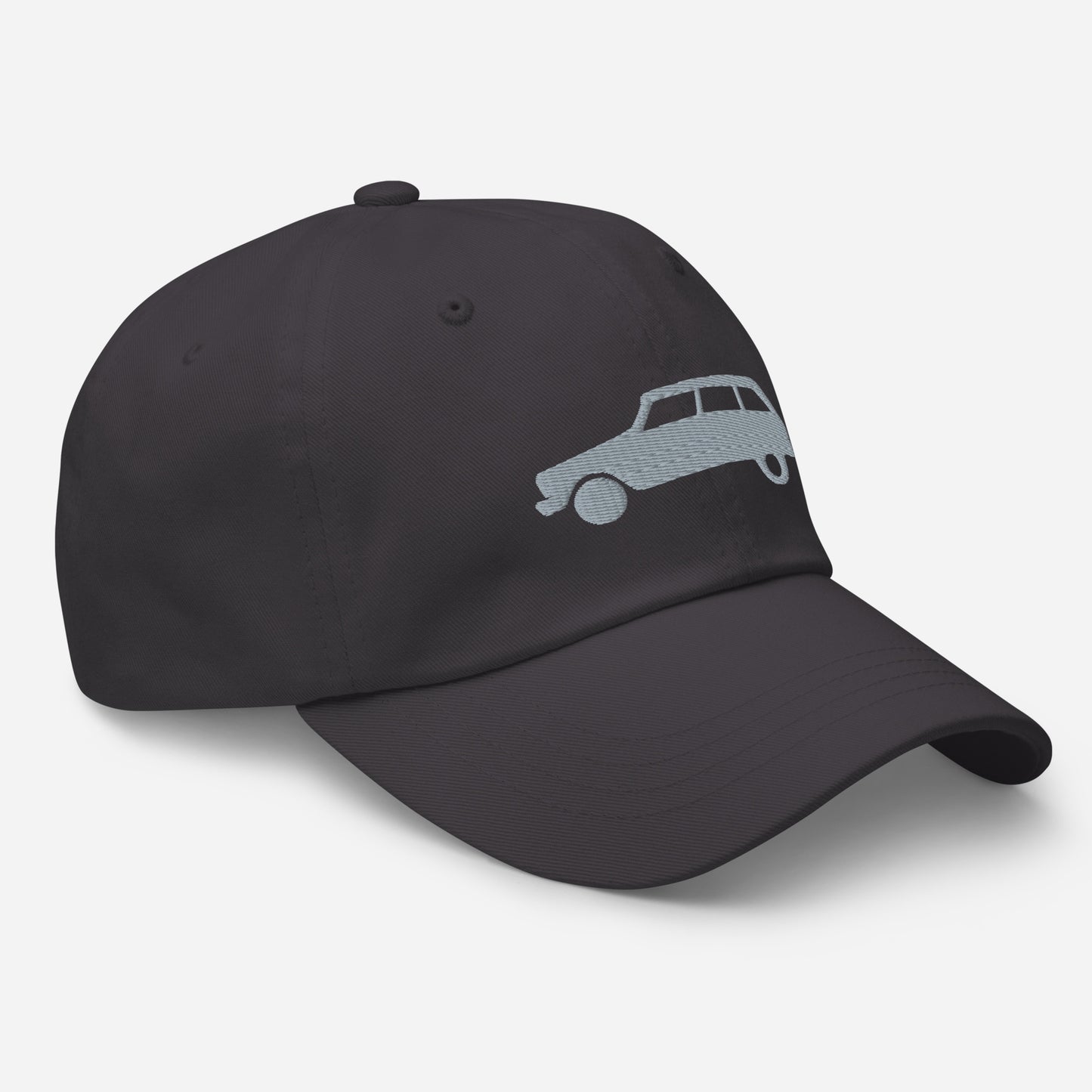 Casquette brodée 3D Puff Grise (devant et derrière) Citroën Ami8 - Noir, Rouge, D.Gray ou Blanc