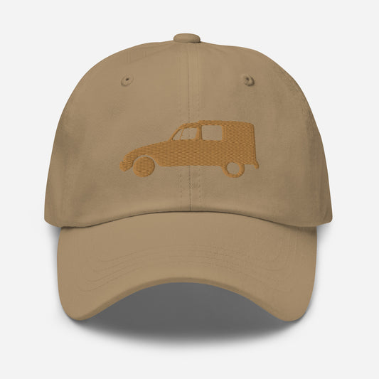 Beige 3D Puff embroidered cap (front and back) Citroën Acadiane - Black, Beige or White