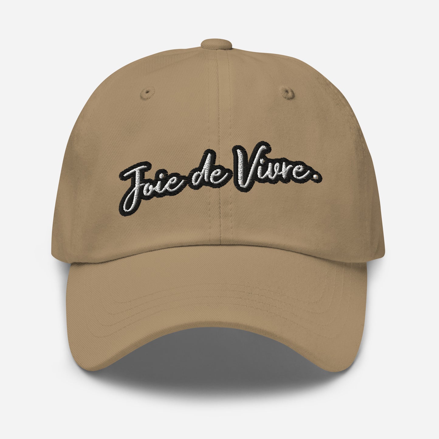 Joie de Vivre Casquette brodée avec une ACADIANE brodée au DOS disponible en Noir, Marine, Rouge, Gris, Kaki ou Blanc