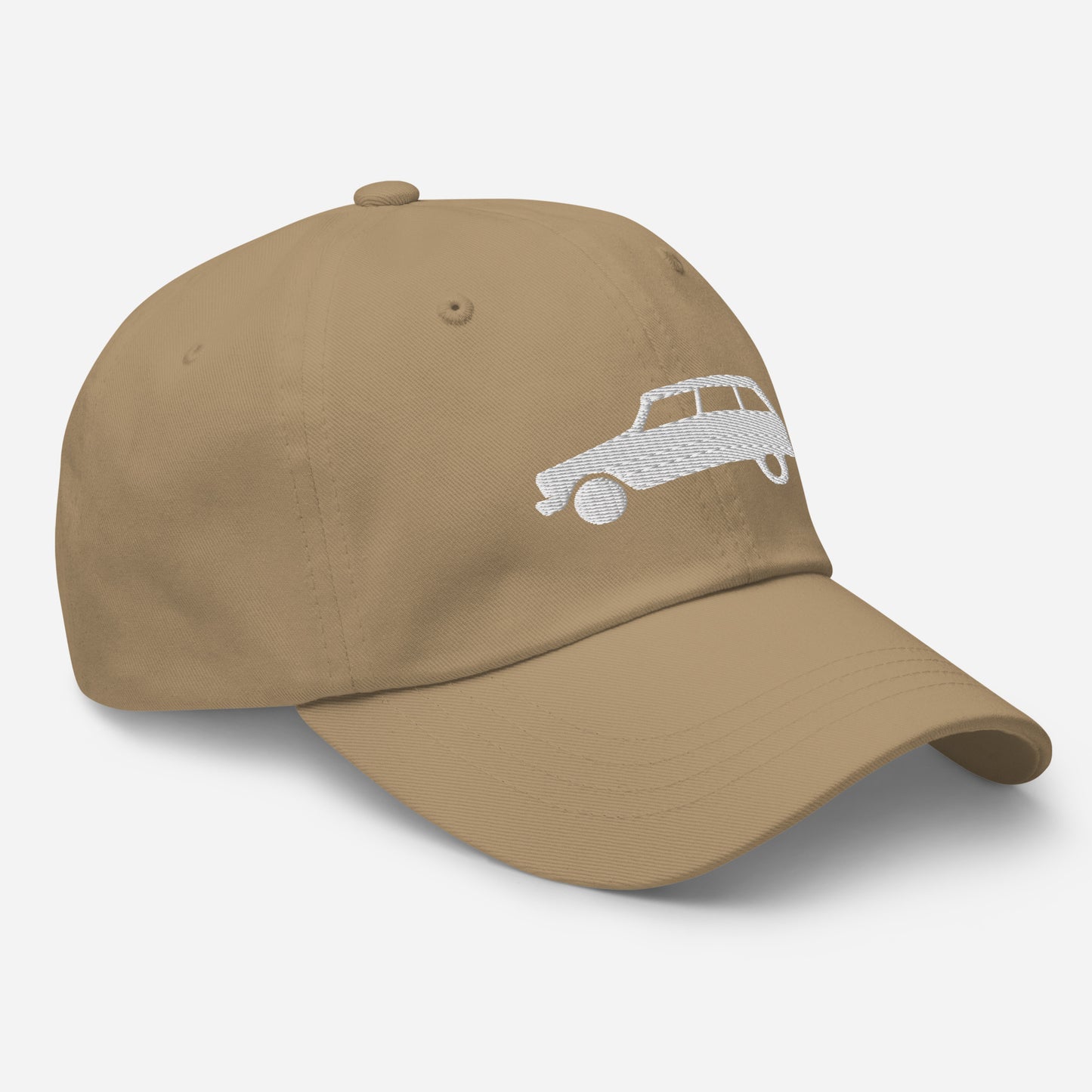 White 3D Puff embroidered cap (front and back) Citroën Ami8 - Black, Navy, Red, Beige, L.Blue or White