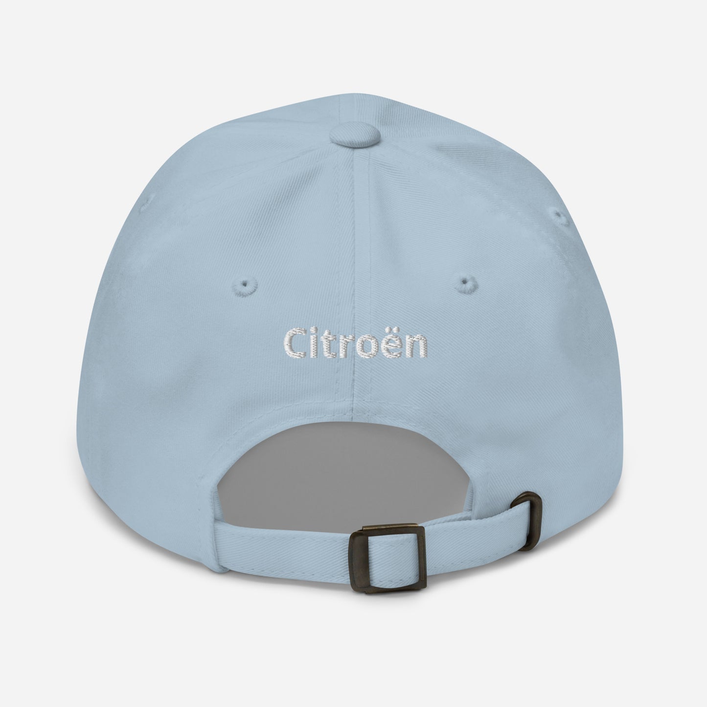 White 3D Puff embroidered cap (front and back) Citroën Ami8 - Black, Navy, Red, Beige, L.Blue or White