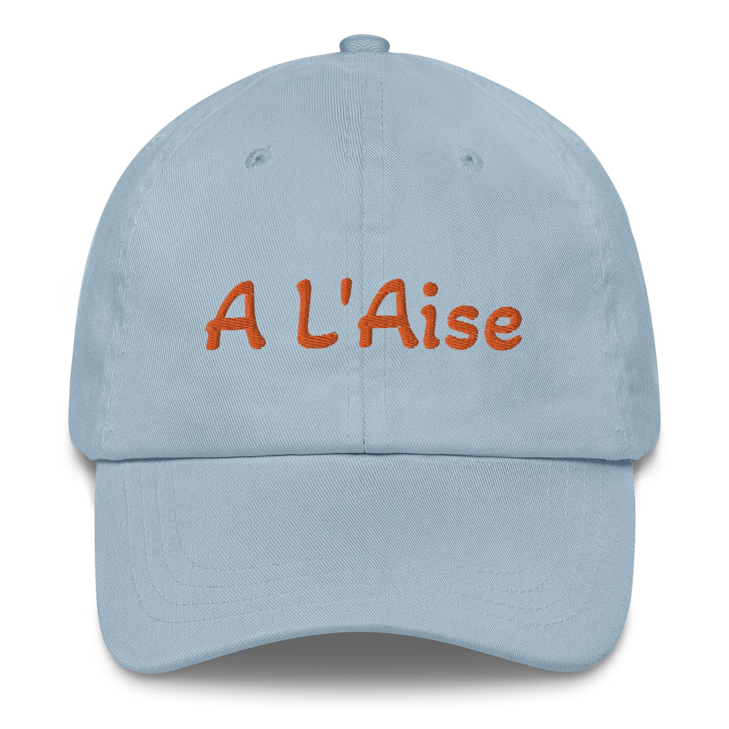 A L'Aise embroidered cap with a BURTON embroidered on the BACK - Black, Navy, Red, Grey, L. Blue or White