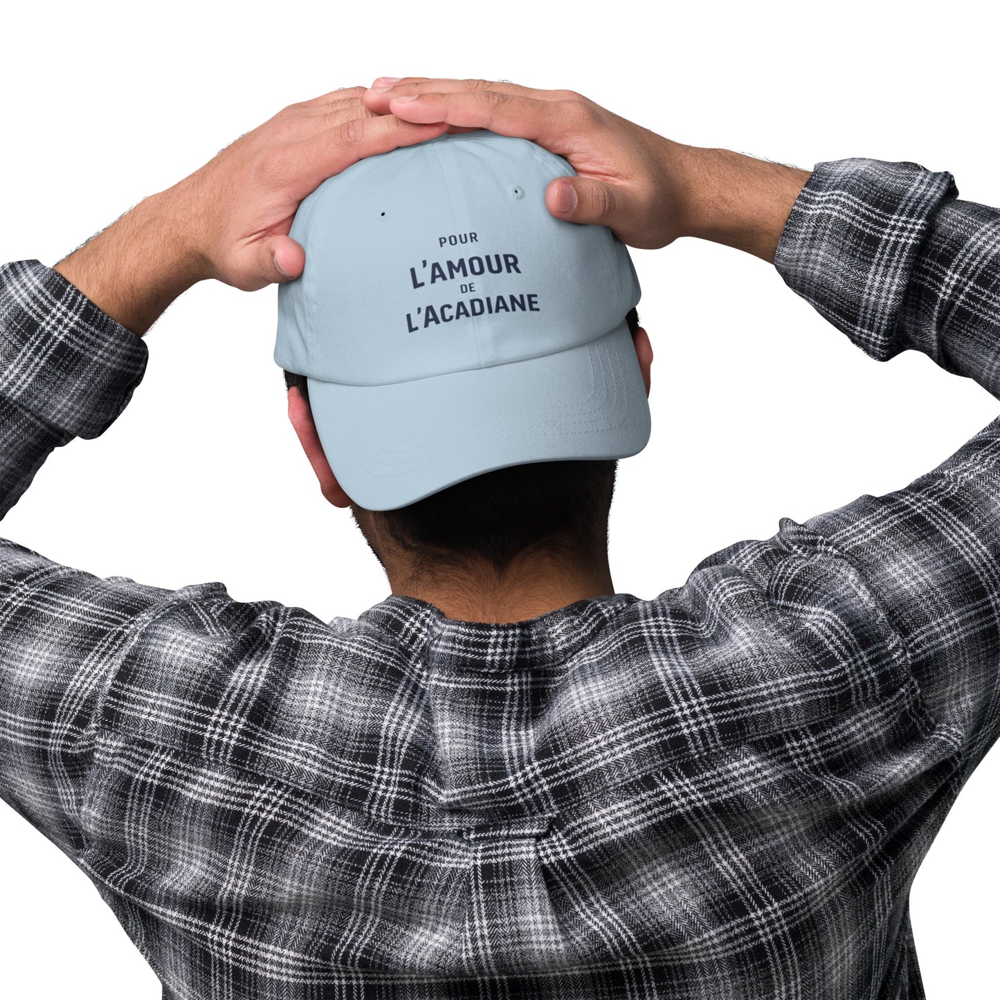 L’amour Dad Cap – Casquette avec illustration typographique « Pour l’Amour de l’Acadiane »