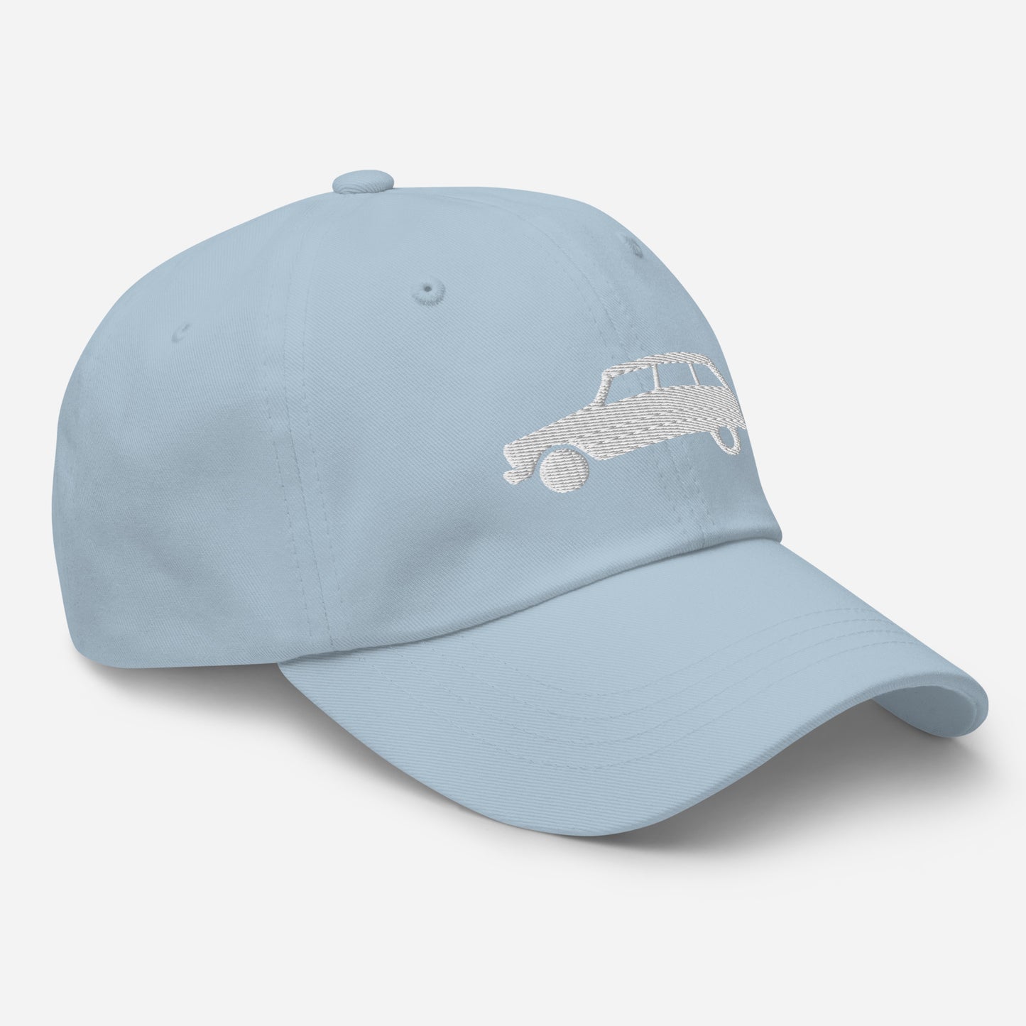 Casquette brodée 3D Puff Blanche (devant et derrière) Citroën Ami8 - Noir, Marine, Rouge, Beige, L.Bleu ou Blanc