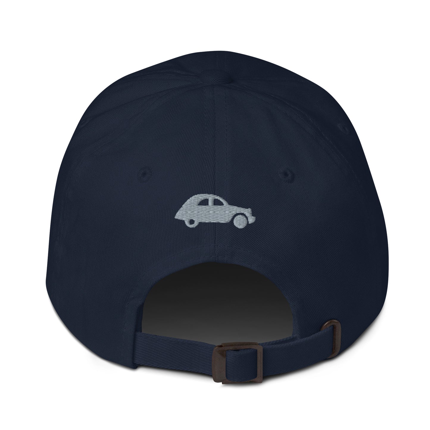 A L'Aise geborduurde pet met een 2CV geborduurd op de ACHTERZIJDE - Zwart, Navy, Rood, Grijs, L.Blauw of Wit