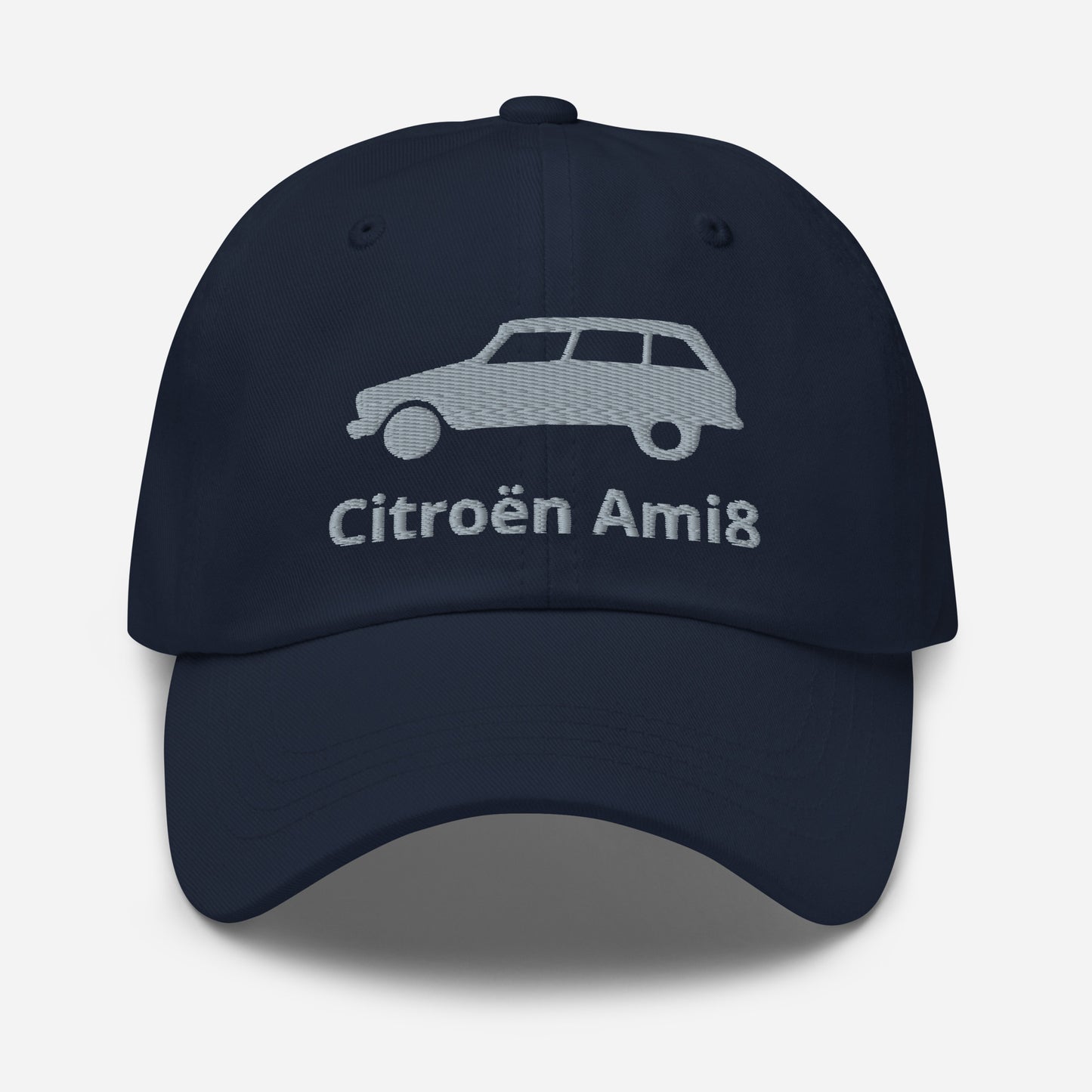 Casquette Citroën Ami8 brodée - Noir, Marine, Rouge, Gris, Bleu L. ou Blanc