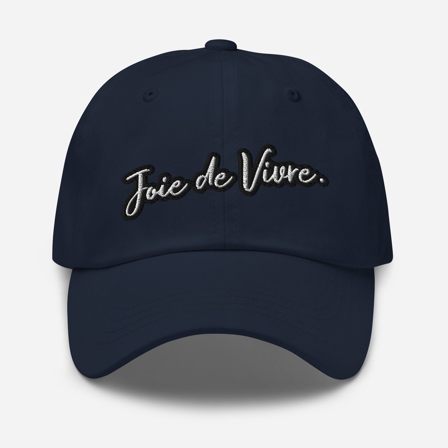 Joie de Vivre Geborduurde pet met een MEHARI geborduurd op de ACHTERZIJDE verkrijgbaar in Zwart, Navy, Rood, Grijs, Kakhi of Wit