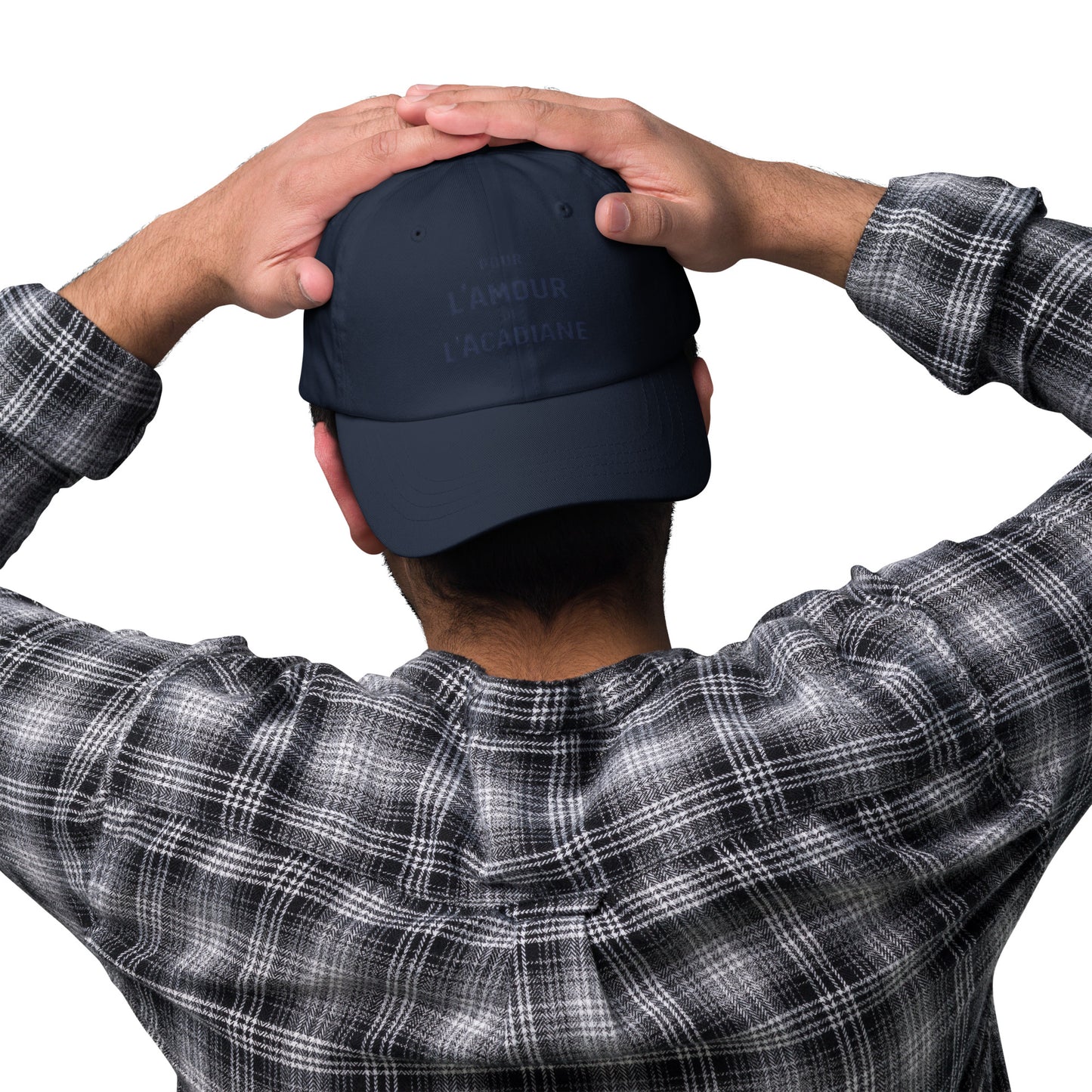 L’amour Dad Cap – Casquette avec illustration typographique « Pour l’Amour de l’Acadiane »