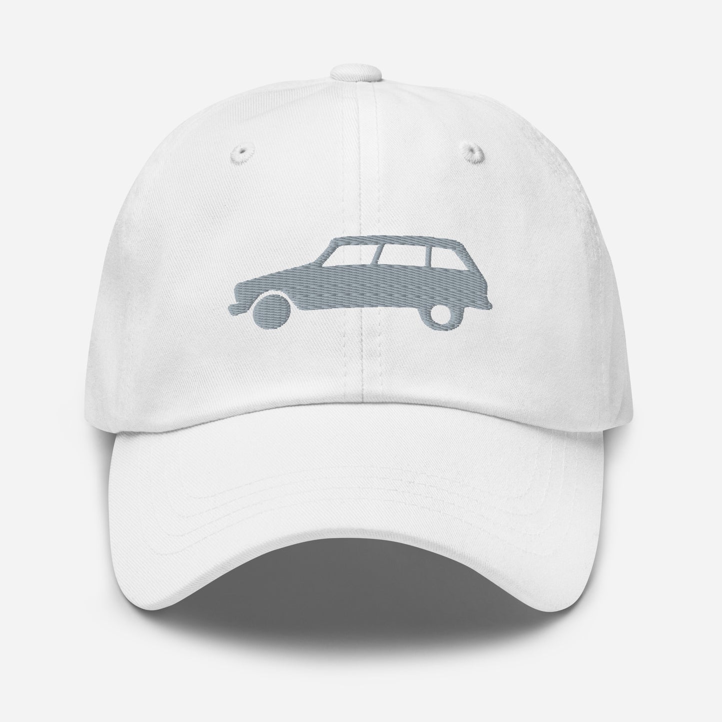 Casquette brodée 3D Puff Grise (devant et derrière) Citroën Ami8 - Noir, Rouge, D.Gray ou Blanc