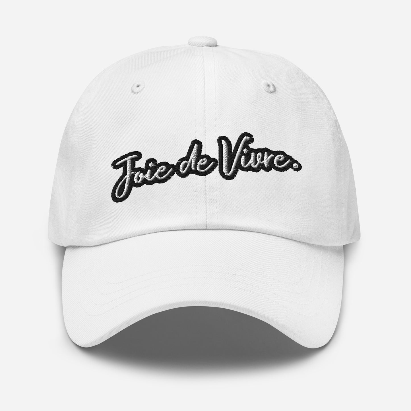 Joie de Vivre Casquette brodée avec une ACADIANE brodée au DOS disponible en Noir, Marine, Rouge, Gris, Kaki ou Blanc