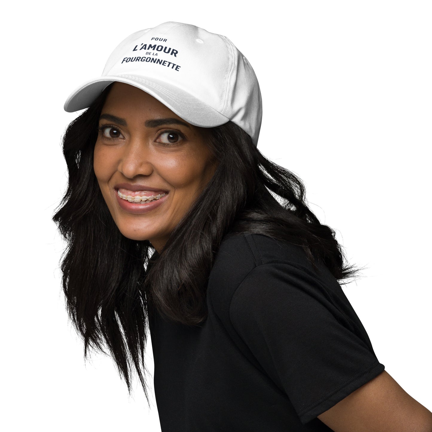 Casquette avec illustration typographique "Pour l'Amour de la Fourgonnette"