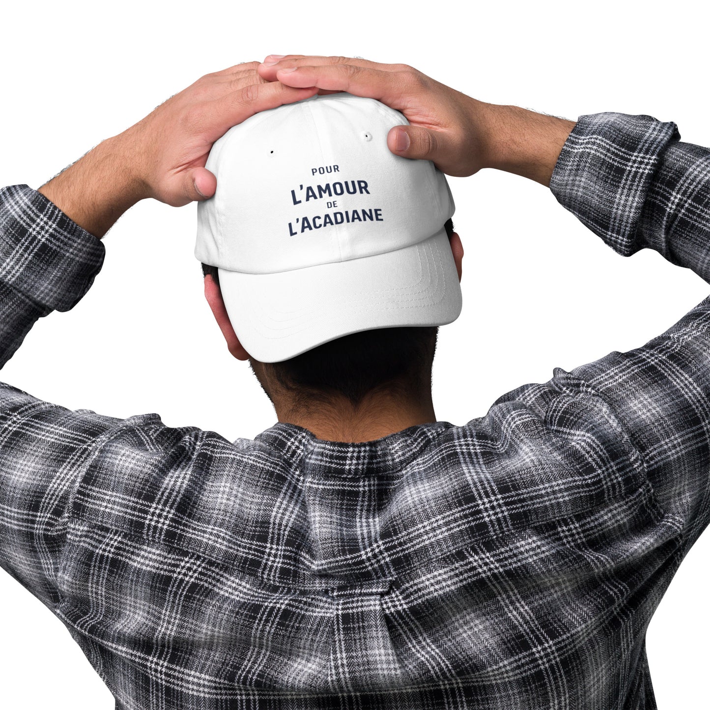 L’amour Dad Cap – Casquette avec illustration typographique « Pour l’Amour de l’Acadiane »