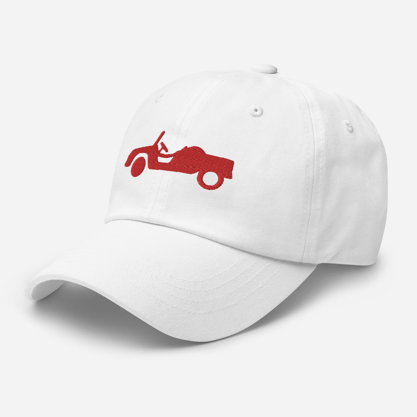 Casquette Puff 3D brodée rouge devant et dos Citroën Méhari HOPI - Noir, Rouge et Blanc