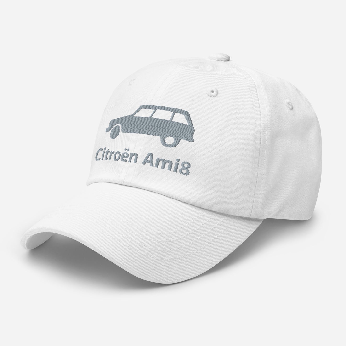 Casquette Citroën Ami8 brodée - Noir, Marine, Rouge, Gris, Bleu L. ou Blanc