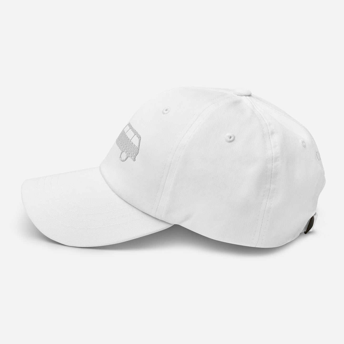 White 3D Puff embroidered cap (front and back) Citroën Ami8 - Black, Navy, Red, Beige, L.Blue or White