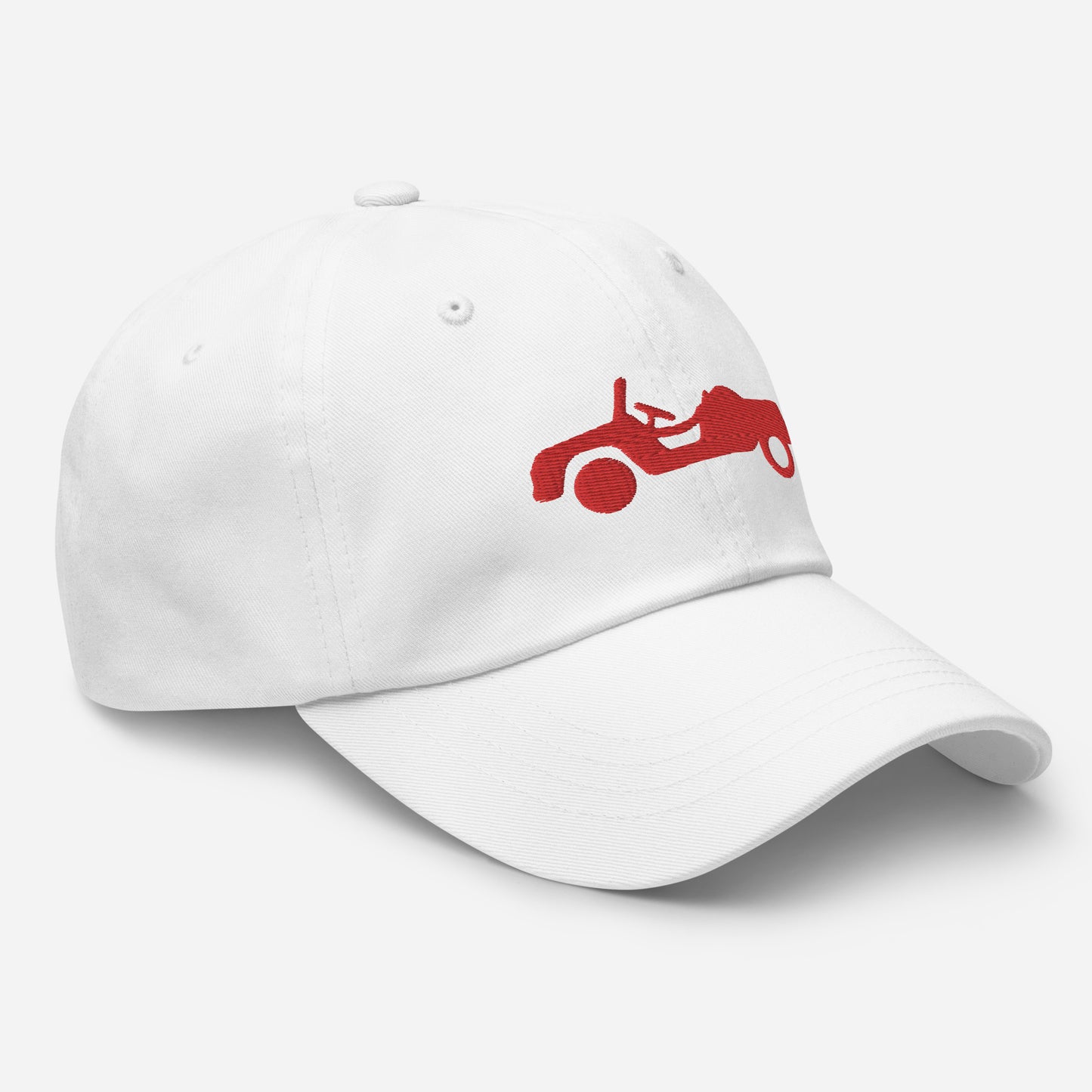 Casquette Puff 3D brodée rouge devant et dos Citroën Méhari HOPI - Noir, Rouge et Blanc