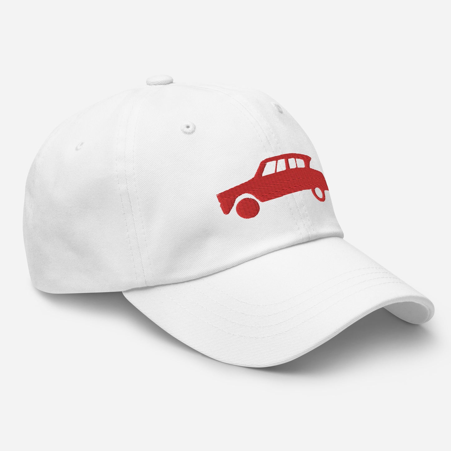 Casquette brodée Puff 3D Rouge (devant et derrière) Citroën Ami6 - Noir, Marine, Rouge, Beige, L.Bleu ou Blanc