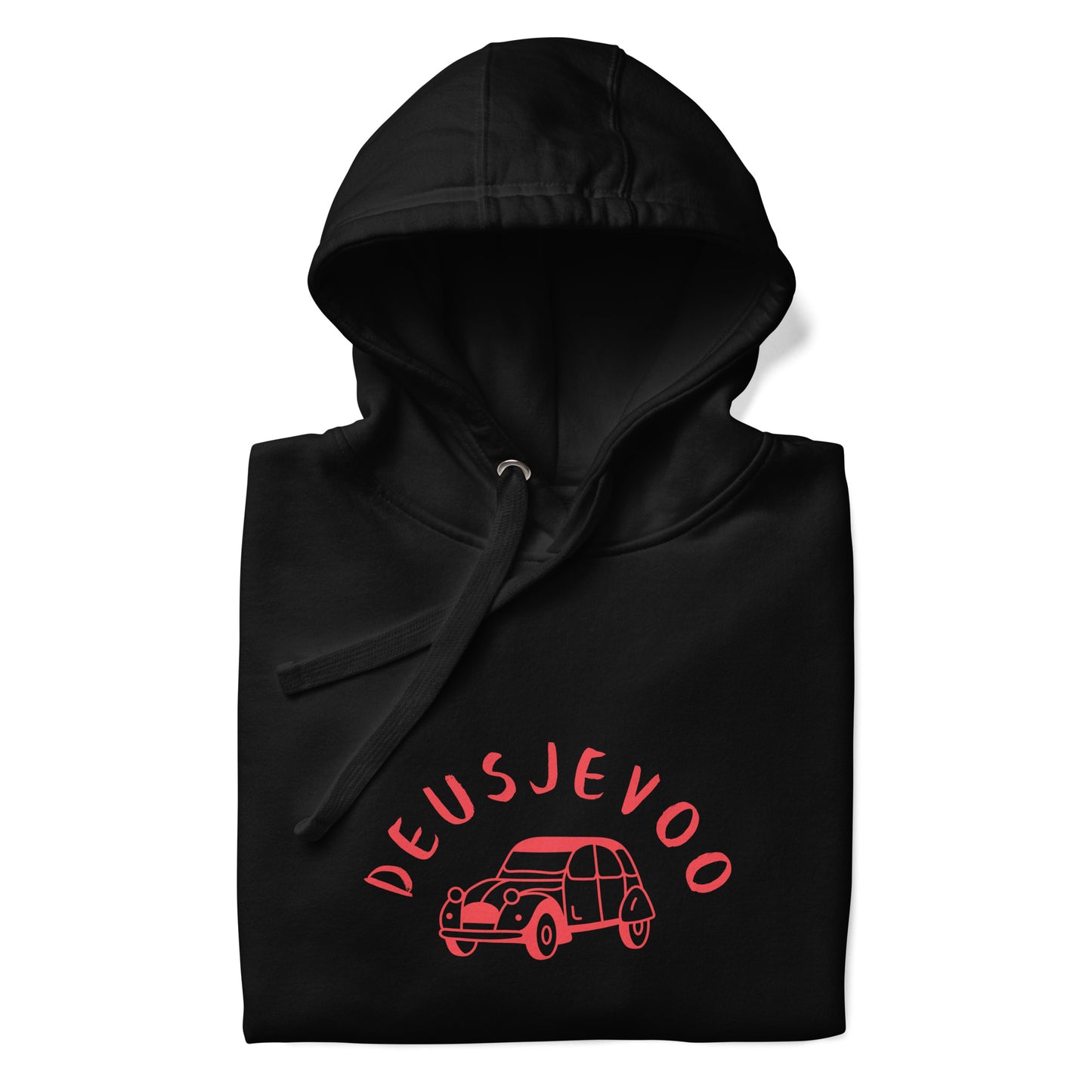 Deusjevoo unisex hoodie available in Black, Navy, Grey or White