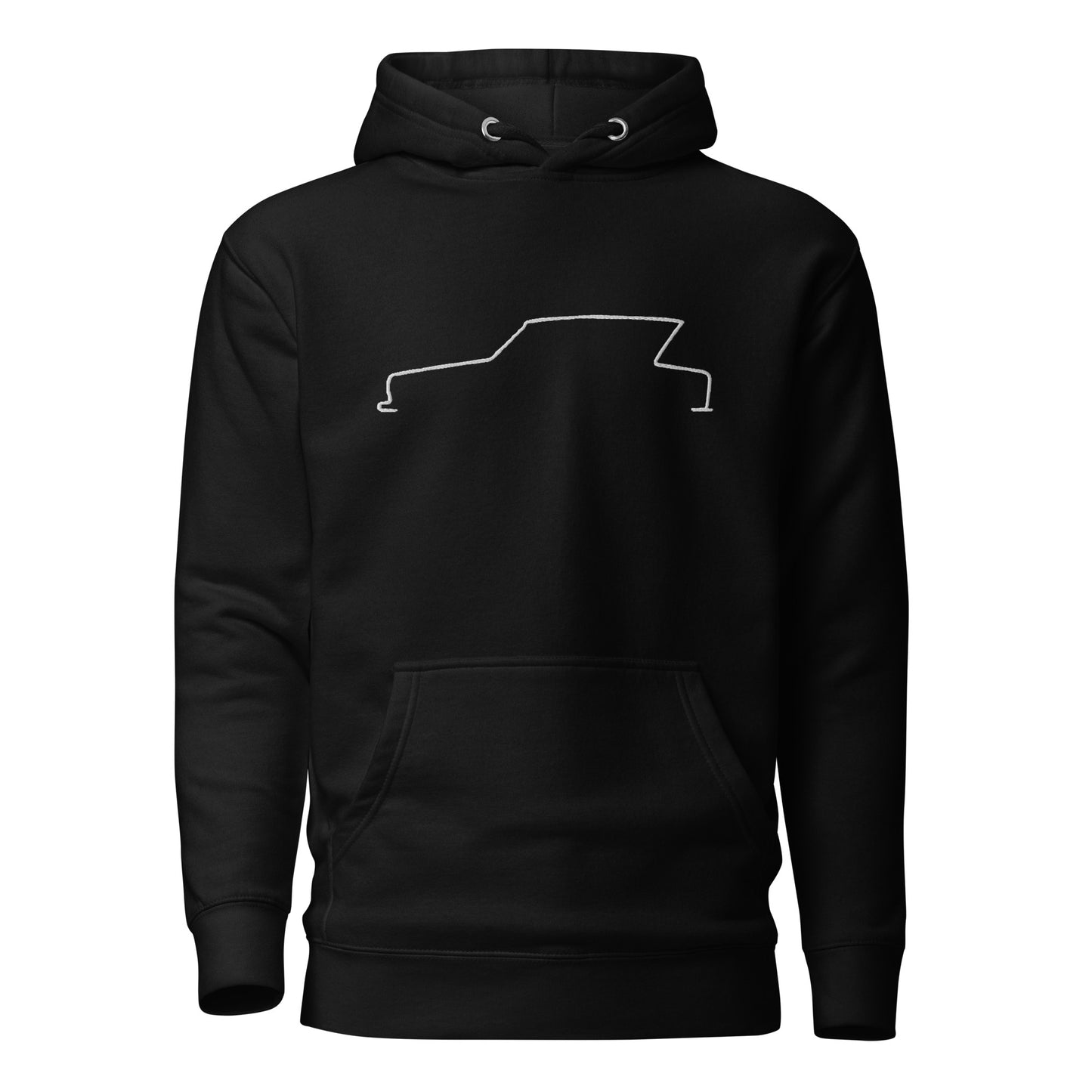 Premium Hoodie Citroën Ami6 Silhouette – Minimalist Line Art with Character