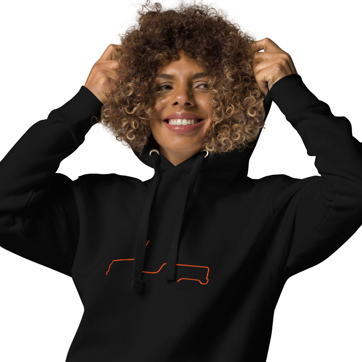 Sweat à capuche Premium – Collection Silhouette Citroën Méhari Line Art